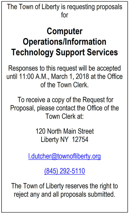Requesting Proposals for Computer Operations/Information Technology Support Services